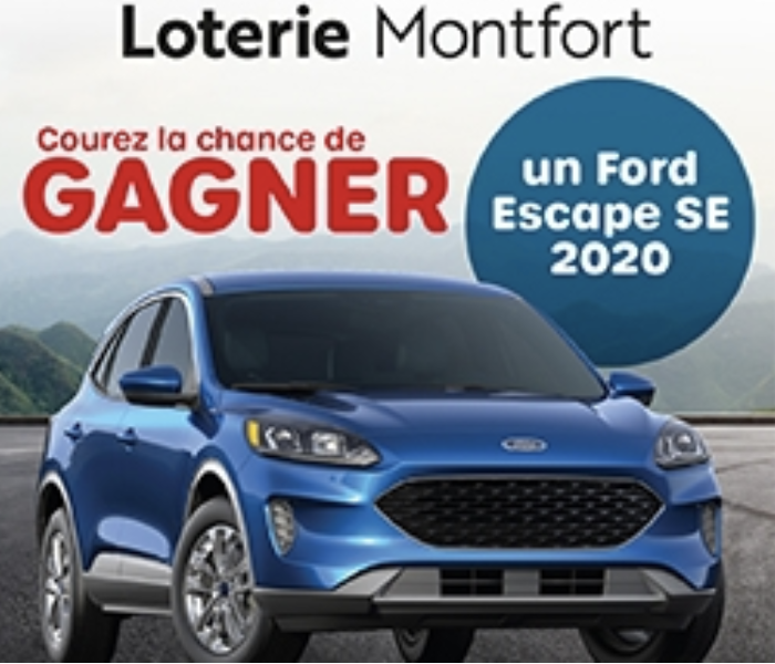 Image de texte Loterie Montfort au dessus d'une voiture Ford
