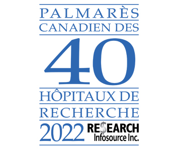 Logo du Palmarès canadien des 40 hôpitaux de recherche 2022